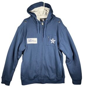NFL Pro Line Dallas Cowboys Hoodie Mens 2XL Navy 60th Anniversary Full Zip Star
